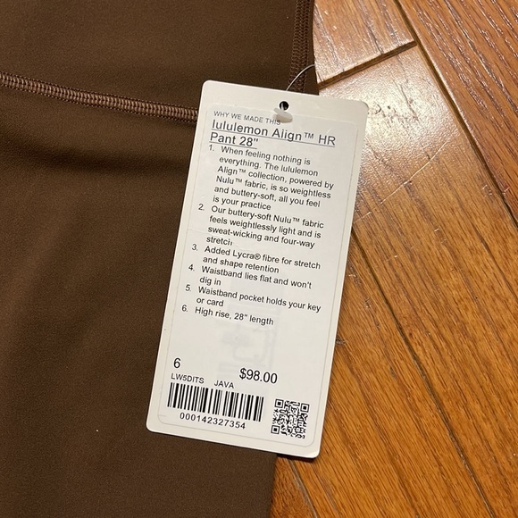 NWT lululemon align 28” leggings JAVA - Picture 10 of 10